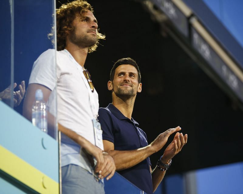 Marko (L) and Novak Djokovic