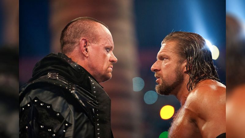 Triple H and The Undertaker squared off in the &quot;End of an Era&quot; Hell in a Cell match at WrestleMania XXVIII (Credit = WWE Network)