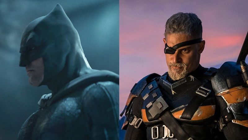 The Batman and Deathstroke in Zack Snyder&#039;s Justice League/Image via HBO Max &amp; Warner Bros.