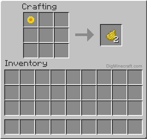 Sunflower crafting yellow dye (Image via digminecraft)