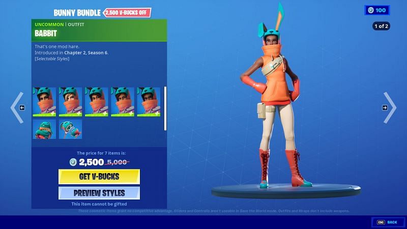 Bunny Bundle isavailable at 50% off at the moment (Image via Fortnite, Epic Games) Enter a caption
