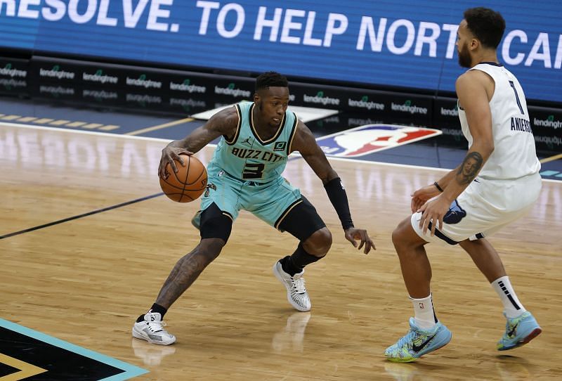 Terry Rozier (left) with the Charlotte Hornets