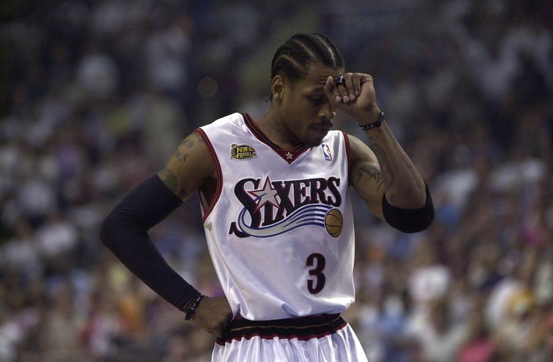 Allen Iverson #3 of the Philadelphia 76ers in the 2001 NBA Finals 