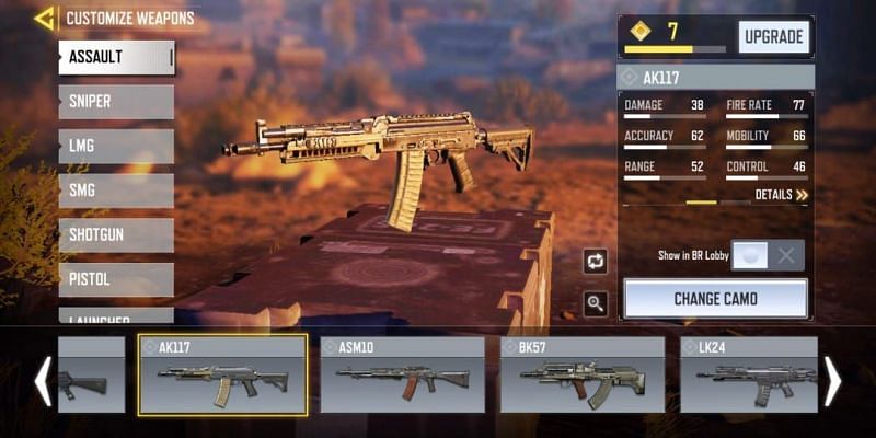 AK117 with in-game stats (Image via Activision)