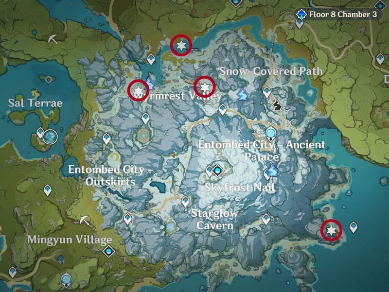 Genshin Impact Map: Dragontooth Locations