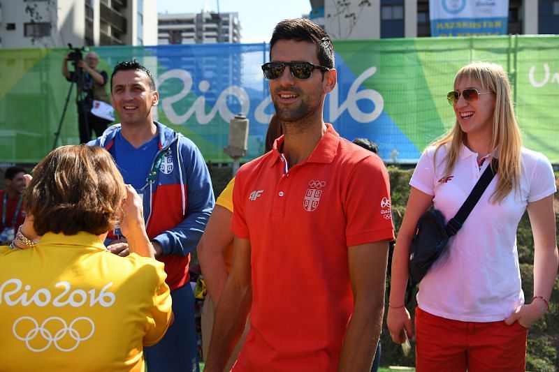 Novak Djokovic at the athletes&#039; village during the 2016 Rio Olympics