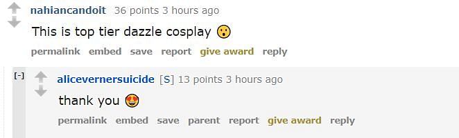 People in the community loved her cosplay.