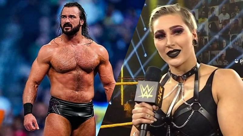 Drew McIntyre and Rhea Ripley performed at WrestleMania 36 without an audience (Credit: WWE)