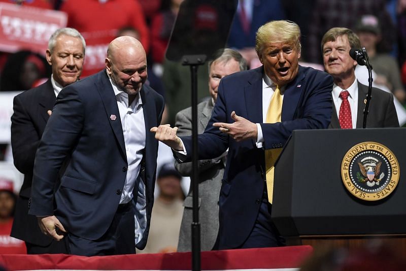 Donald Trump introducing UFC boss Dana White at a Republican National Convention