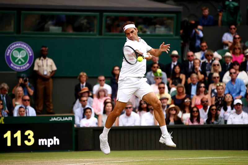 Roger Federer at the 2019 Wimbledon
