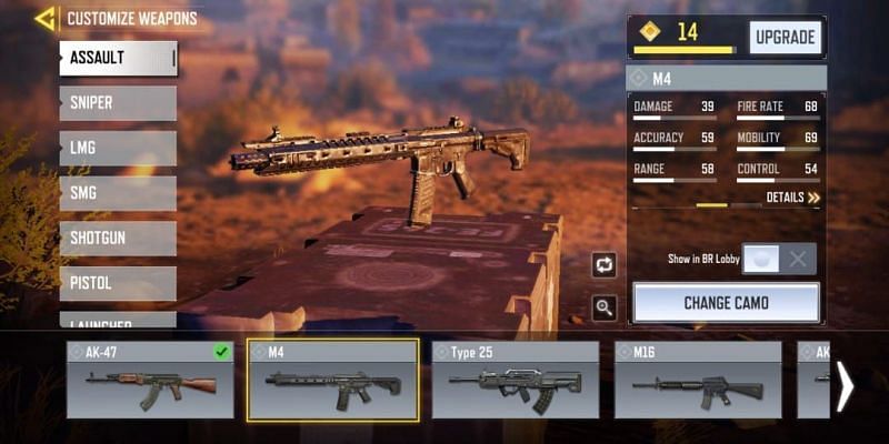 M4 with in-game stats (Image via Activision)