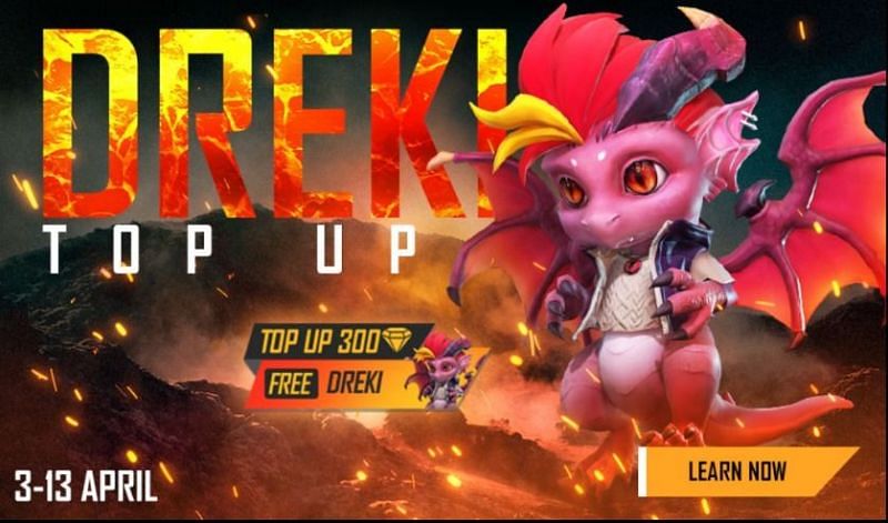 The Dreki pet is available as a top-up reward in Garena Free Fire (Image via Garena)