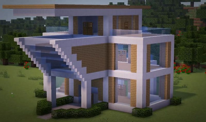 minecraft modern house tutorial step by step