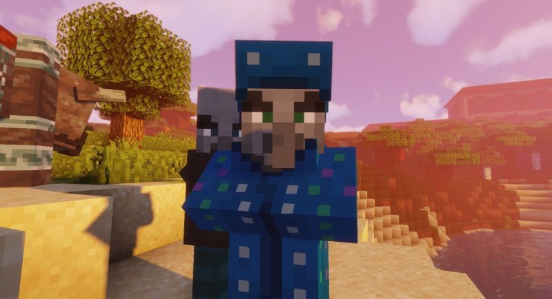 An Illusioner hanging with his buddies (Image via Minecraft)