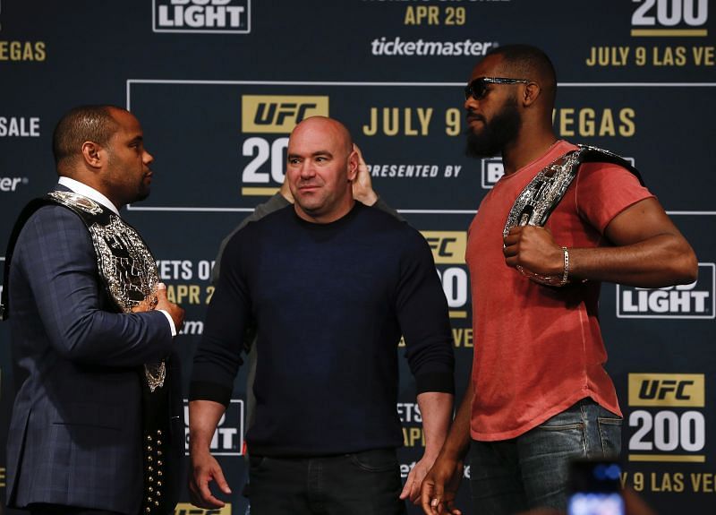 Jon Jones and Daniel Cormier faceoff