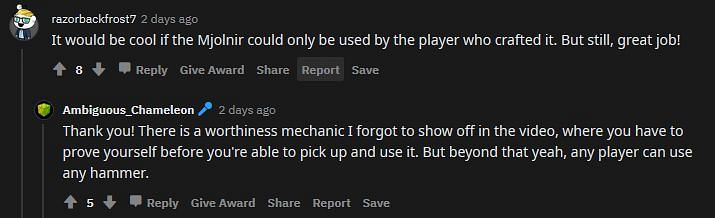 Shown: A certain mechanic requires players to prove themselves before they can pick up Mjolnir (Image via Reddit)