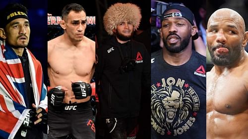 From left to right: Max Holloway, Tony Ferguson, Khabib Nurmagomedov, Jon Jones, Yoel Romero