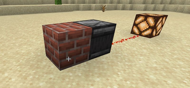 if the dust was connected to an unlit Redstone lamp, the now active Redstone dust would light the lamp up temporarily.