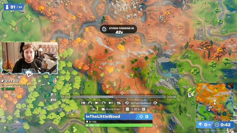 Fortnite Easter Egg location: Hilltop South of The Spire (Image via YouTube/InTheLittleWood)