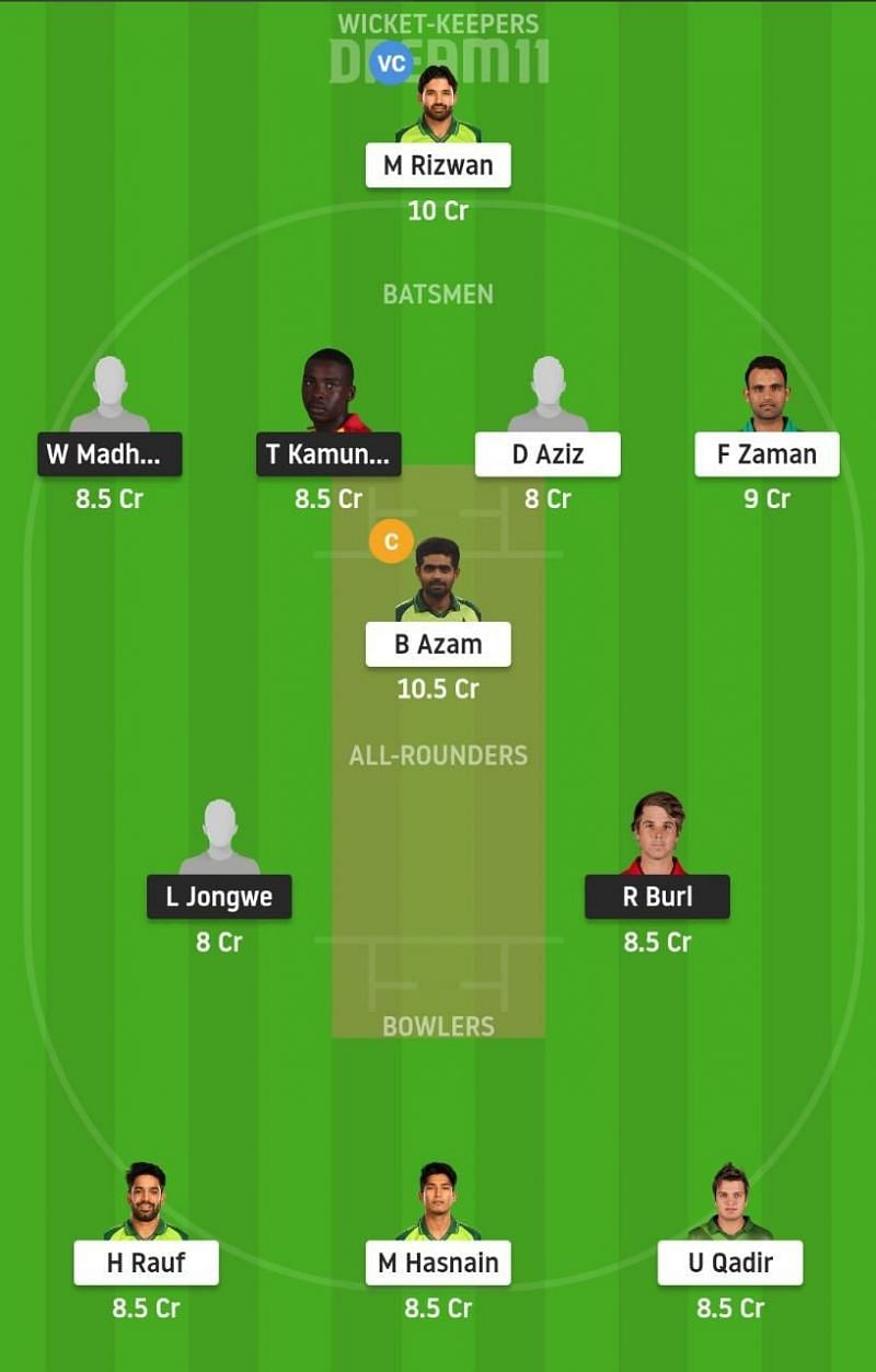 Zimbabwe vs Pakistan Dream11 Fantasy Suggestions