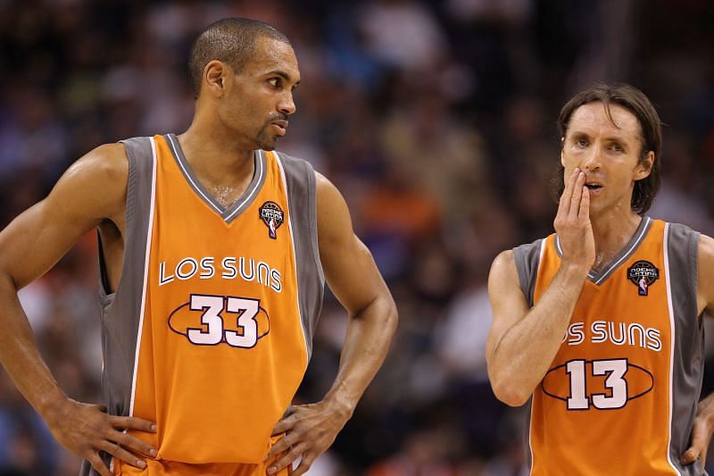 Grant Hill (#33) and Steve Nash #13 during the NBA game.