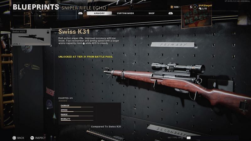 The Swiss K31 will be available once Black Ops Cold War players reach level 31 in the Season 3 Battle Pass (Image via Activision)