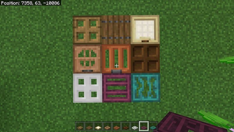 Trapdoors in a farm (Image via Mojang)