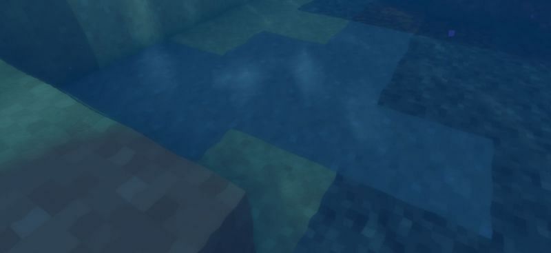 Shown: A vein of clay found in a river (Image via Minecraft)
