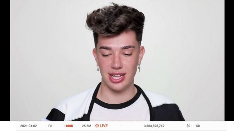 James Charles&#039; apology hasn&#039;t landed too well (image via James Charles YT and Socialblade)