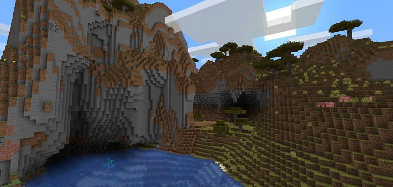 Shown: A beautiful mountain range (Image via Minecraft)