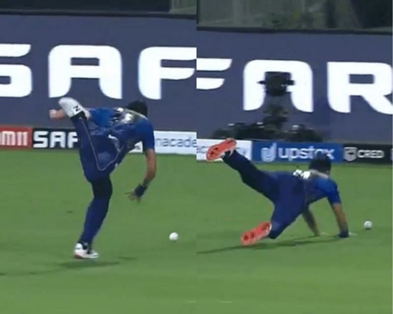 Trent Boult&#039;s hilarious effort to save the boundary on Saturday