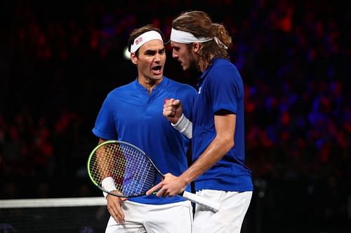 Roger Federer and Stefanos Tsitsipas