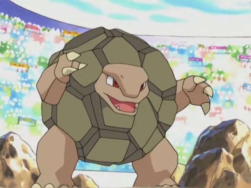 Gary&#039;s Golem in the anime (Image via The Pokemon Company)