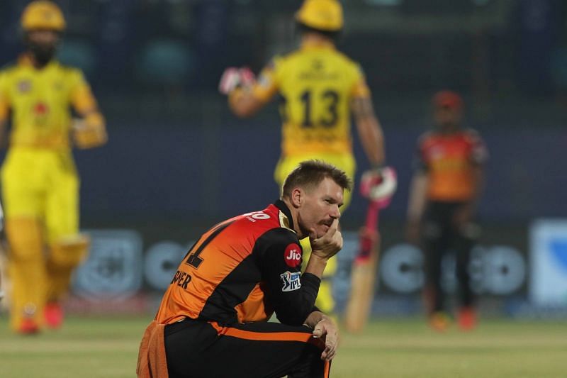 Warner struggles to grasp SRH&#039;s annihilation at CSK&#039;s hands.