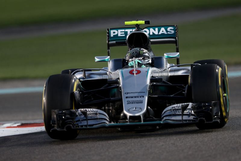 Nico Rosberg driving the Mercedes WO7 Hybrid at the 2016 Abu Dhabi Grand Prix. (Photo by Lars Baron/Getty Images)