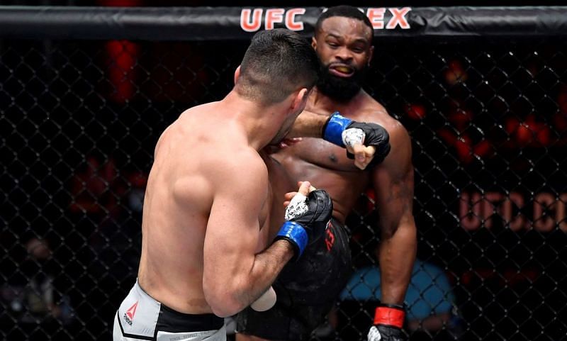Vicente Luque (left); Tyron Woodley (right)