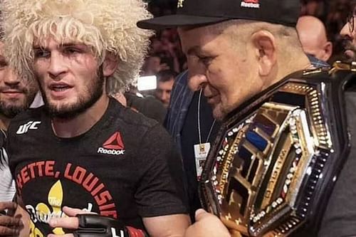 Khabib Nurmagomedov with his late father, Abdulmanap