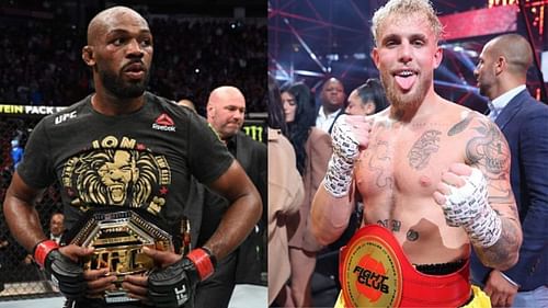 Jon Jones (left) and Jake Paul (right)