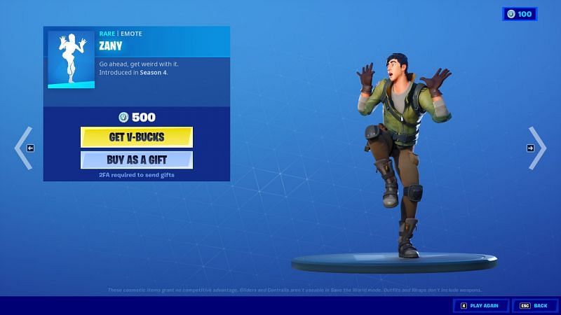 What Was The First Fortnite Emote Released In The Shop Fortnite Season 6 Zany Emote Returns To Item Shop After 787 Days