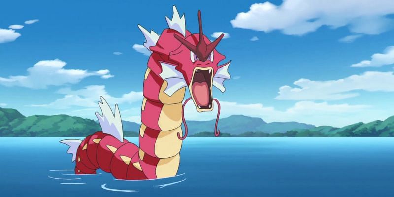 A shiny Gyarados in the anime (Image via The Pokemon Company)