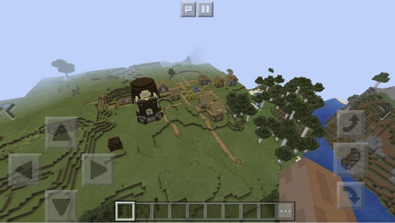 Pillager tower inside of village (Image via Minecraft-seed)