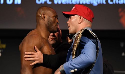 Kamaru Usman (left); Colby Covington (right)