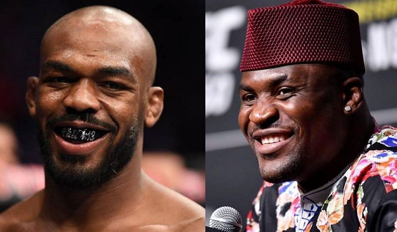 Jon Jones (left); Francis Ngannou (right)