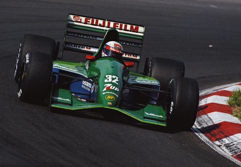 Bertrand Gachot drives the Jordan 191 at the 1991 Hungarian GP. (Photo by Pascal Rondeau/Getty Images)