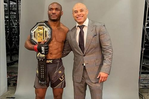 Ali Abdelaziz with Kamaru Usman via Instagram