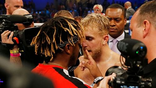 KSI and Jake Paul facing off.