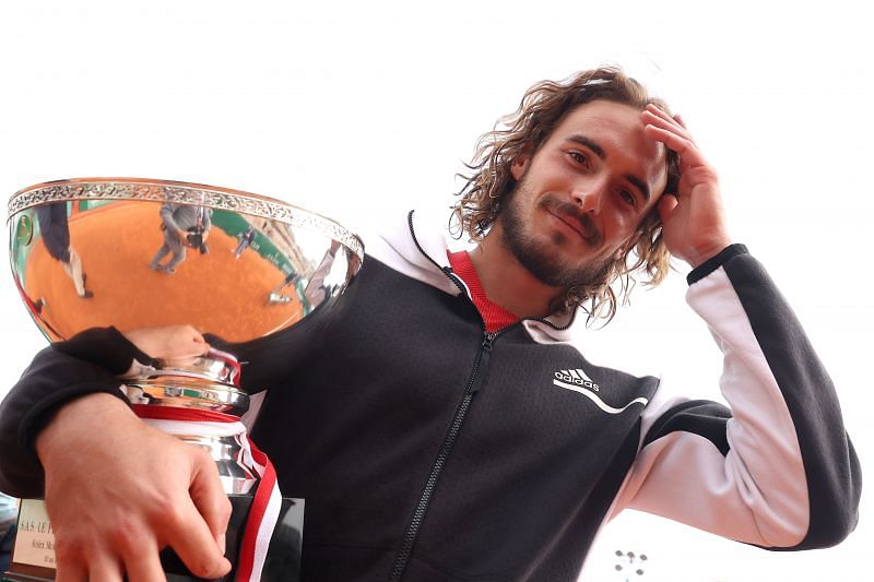 Stefanos Tsitsipas with the 2021 Monte Carlo Masters trophy