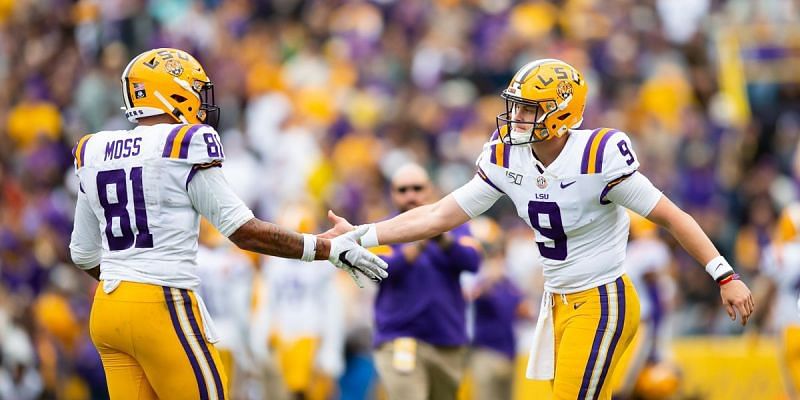 Former LSU teammates Joe Burrow and Thaddeus Moss