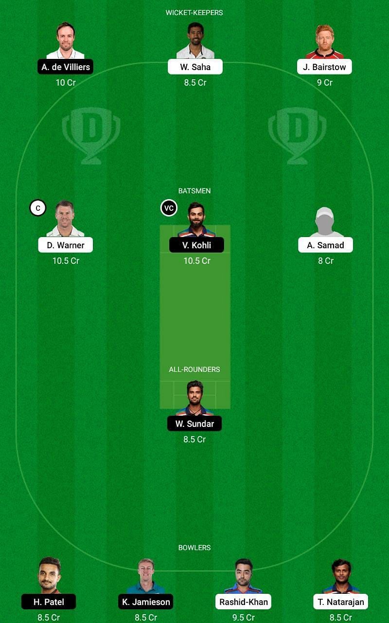 SRH vs RCB IPL 2021 Dream11 Tips