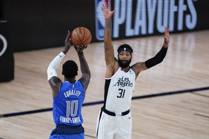 Marcus Morris attempting a block for the LA Clippers.